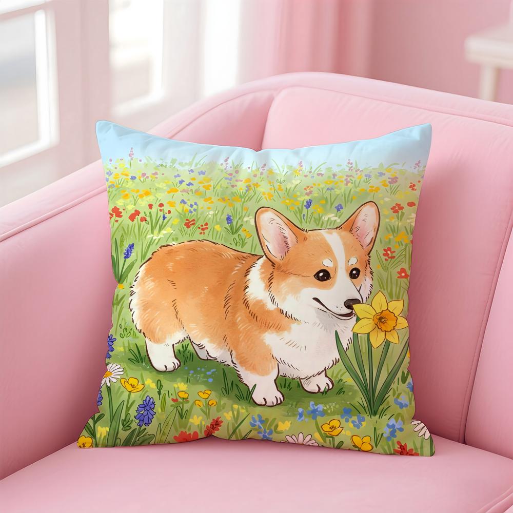 CUTE Golden Retriever Cushion Cover Pillow Case Soft Friendly Fabric  Concealed Zipper