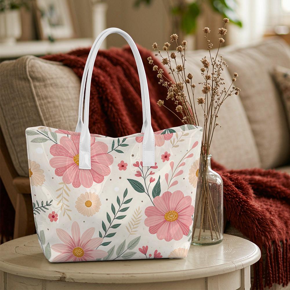 Floral Printed Tote Bag Fashion Casual Large Capacity Handbag for Daily Shopping Travel Outdoor Use