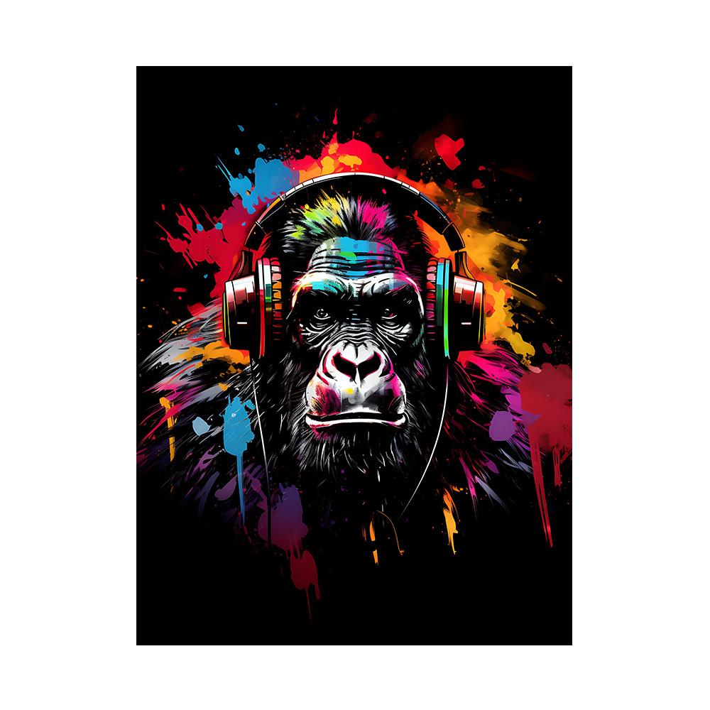 Лев Тигр Животный Портрет Плакат Обезьяна Жираф Картина на холсте Абстрактное Граффити Настенная Картина Декор Гостиной