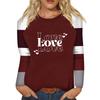 Рубашка для женщин, модная повседневная футболка с рукавом реглан, круглым вырезом и длинным рукавом, свободная футболка с принтом, женский топ