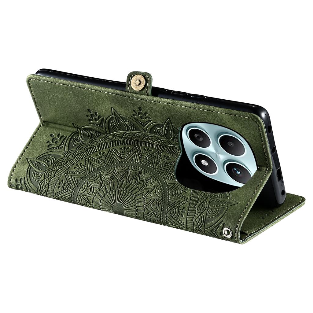 For Xiaomi Redmi Note 15 4G (Global) Case Skin Feel Totem Imprinted Wallet Leather Phone Cover with Hand Strap