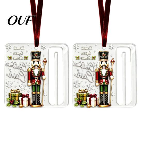 Transparent Money Storage Cards 2Pcs Christmas Cash Gift Holder Ornament, Acrylic Hanging Decor with Holiday Party Santa Snowman Design, Tree Pendant