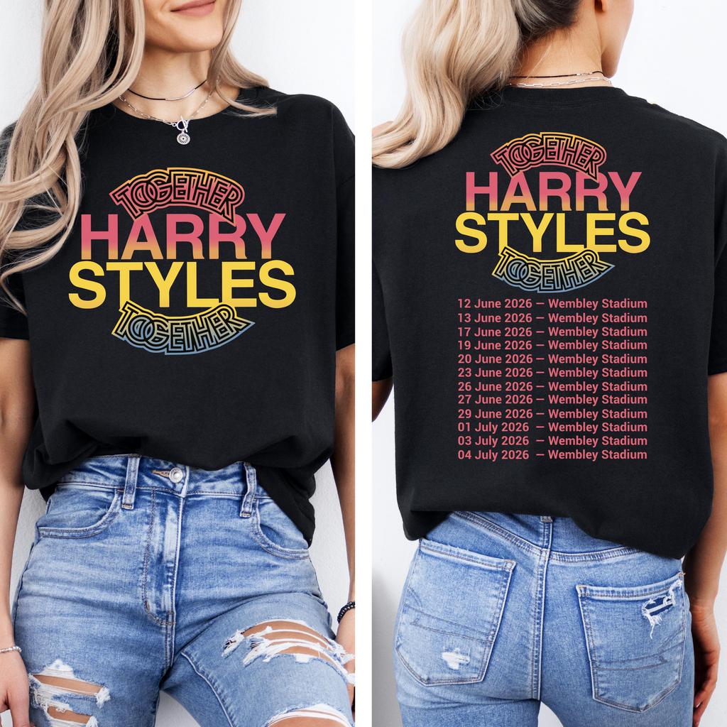 Harry Styles Together London Tour Shirt 2026 Summer New 100cotton High Quality Unisexs Unisexs Oversize Fashion Oneck Tshirt