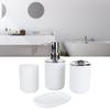 4Pcs Set Bathroom Kit Accessory Plastic Lotion Bottle Storage Cup Rinse Cup Soap Dish