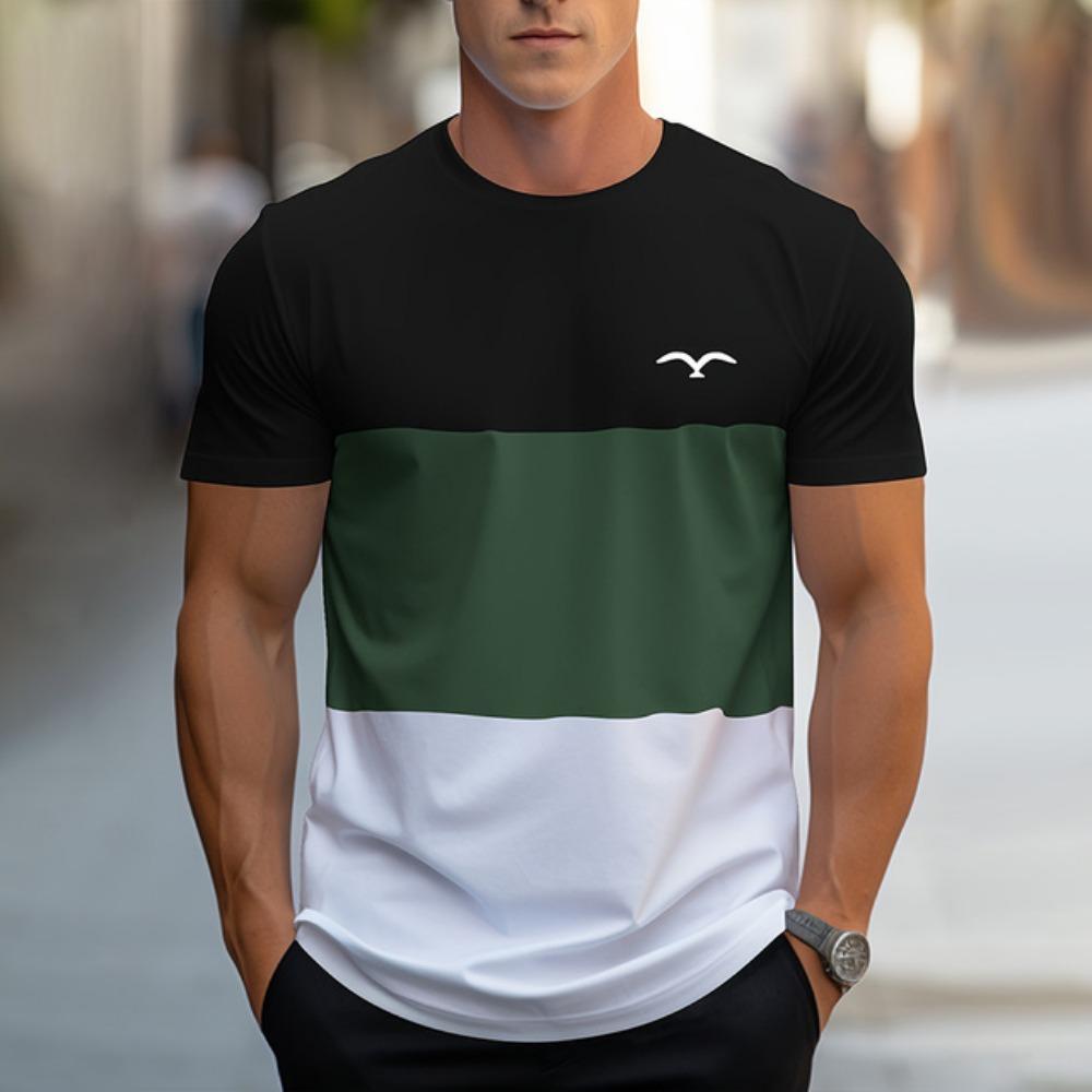 Простая повседневная мужская одежда с 3D-принтом, мужская футболка с логотипом, короткий рукав, круглый вырез, мягкие облегающие футболки, свежие классические базовые футболки
