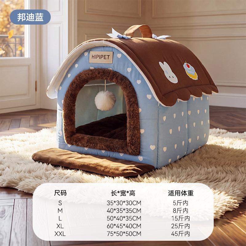Cat house cat nest autumn and winter warm closed door curtain pet house dog house cat villa cat nest