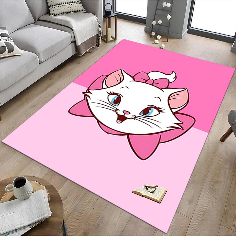 1pc Pink Kitty Bow Carpet for Playroom Bedroom Living Room Sofa Home Decor,kids Game Area Rug Non-slip Floor Mat Y728139