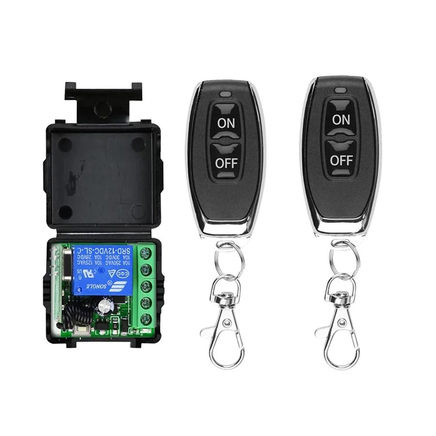 DC12V Универсальный переключатель с дистанционным управлением RF433МГц Релейный модуль приемника 10А Передатчик Вкл Выкл Пульт дистанционного управления для замка гаражных ворот