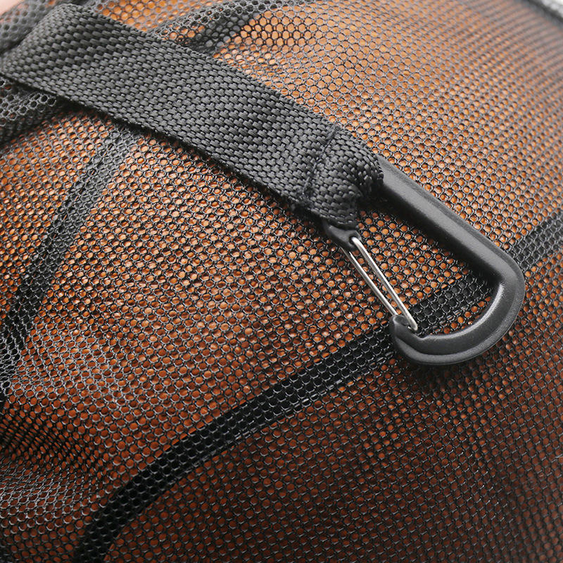 Portable Single Mesh Ball Bag Outdoor Volleyball Basketball Bag with Drawstring Sport Equipment Storage Net