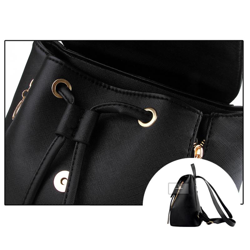 Женский рюкзак из искусственной кожи Черный/Бежевый/Черный+Белый/Черный +Розовый/Небесно-Голубой/Синий/Темно-Синий/Фиолетовый/Бордовый/Розовый/Розовый/Зеленый