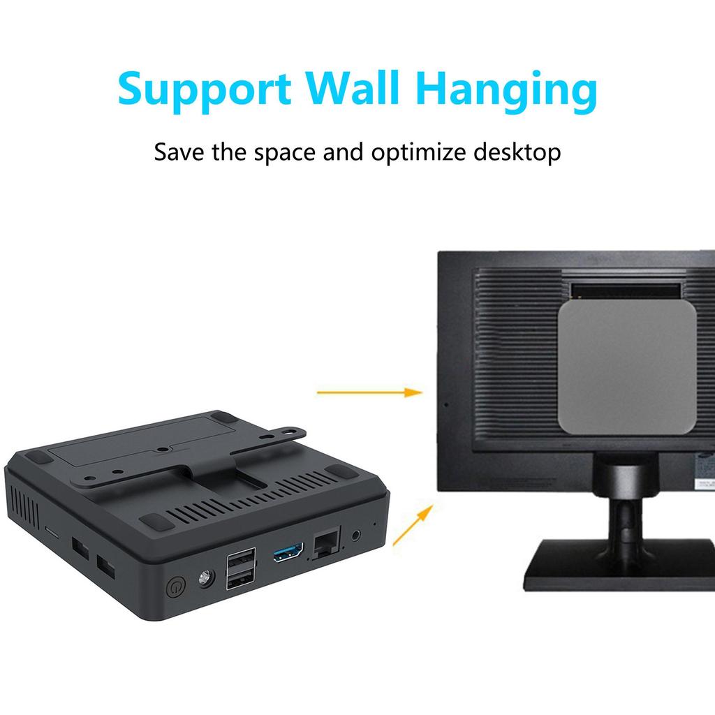 Мини-ПК Windows 10 Pro Мини-компьютер 6 ГБ ОЗУ Настольный компьютер Intel N3350 Dual WiFi Двухэкранный дисплей Поддержка 4K USB 3.0 Gigabit Ethernet HDMI VGA