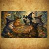 Enchanted Forest Hooded Wizards TCG Playmat 35X60CM Magic Card Battle Mat Non‑Slip Durable Stitched Edge Tabletop Game Playmat