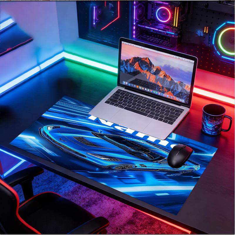 Custom Name Personalized Sports car Pattern Mousepad, Laptop PC Desk Mat, Decorative Desk Mat for Home Keyboard Pad Gift
