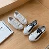 Кожаные маленькие белые туфли на толстой подошве с открытым носком, женская летняя новая повседневная спортивная обувь, тренд