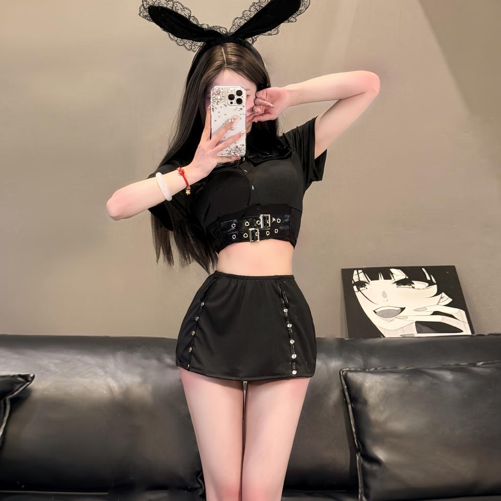 Сексуальное белье Сексуальный полицейский Косплей Униформа Соблазнение Секретарь Обертывание Бедер Открытая Промежность Избегайте Атаки Скорости в Постели