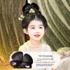 Vintage Hanfu Wig Headband Claw Clip Chinese Ancient Chignon Kids Antique Hair Bun  Photography