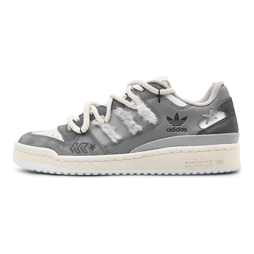 adidas Оригинальные низкие кеды FORUM для скейтбординга, унисекс, серые, ID7995(Команда142-)