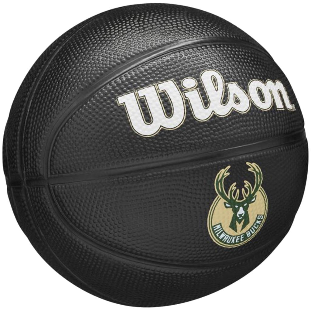 Wilson Командный сувенирный мини-мяч Milwaukee Bucks, Унисекс, черный, баскетбольный