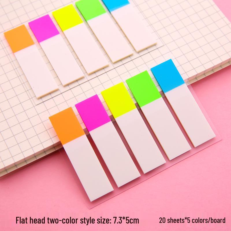 Transparent Fluorescent Sticky Note Labels - Highlight and Index Stickers for Student Classification