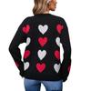 Зимний женский свитер Love Valentine's Day Pullover Large Peach Heart Color Clash Sweater
