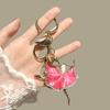 1PC Keys Cars Accessories Exquisite Crystal Key Chain Fashion Trinket Rhinestone Elegant Zinc Alloy Ballerina Ballet Girl Pendant