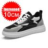 New Men Trendy Leather Sneakers Elevator Shoes Invisible Breathable Heightening Shoes 8/10cm Men's Casual Light Sneakers