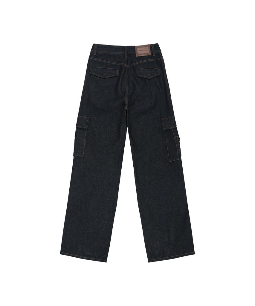 ADSB ANDERSSON BELL Rigid Turnover Cargo Jeans Apa879W(Indigo)