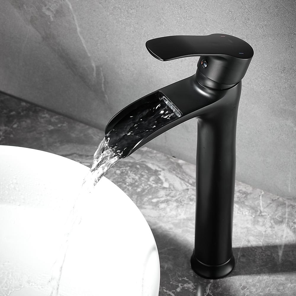 Modern Basin Faucets Waterfall Bathroom Faucet Single Handle Basin Mixer Tap Bath Faucet Brass Sink Water Crane Gold 855987