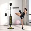 Box Stand Two Speed Balls Rotatable Boxing Bar Kick Pad Height Adjustable Steel 107 X 36 X 140 205 Cm Black