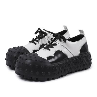 Весенне-осенняя мода на толстой подошве со шнуровкой, женская обувь без застежек, повседневная, универсальная, лаконичная, однотонная обувь для женщин