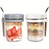 1pc Oat Glass Cup 350ML Portable Overnight Oat Cup Glass With Lid And Spoon Seal Food Breakfast Cup For Cereal Milk Salad Yogurt