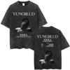 Стирка Винтажная Футболка Yungblud Скелет Графика Мужская Женская Альтернативный Рок Оверсайз Футболка Короткий Рукав Уличная Одежда