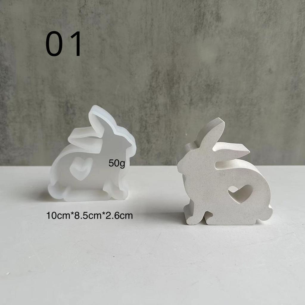 Пасхальная серия Милая свеча в виде кролика Силиконовая форма Гипс Автомобильный ароматизатор Расширяющаяся гипсовая форма для декорации Форма для пасхальной ароматерапевтической свечи