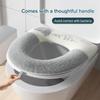 Universal Soft Toilet Seat Cover Mat with Toilet Lid Lifter Thicker Warmer Washable Toilet Lid Pad Cover Bathroom Accessories
