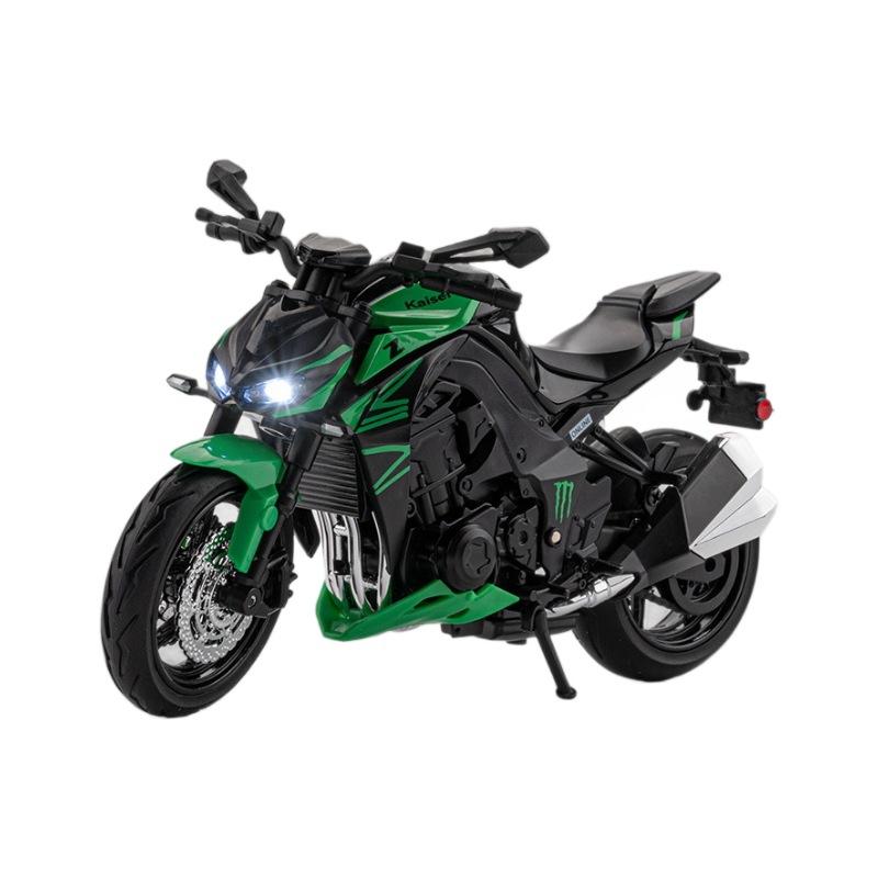 Масштаб 1/12 Модель мотоцикла Kawasaki Z1000 Уличный автомобиль Литье под давлением Металлический сплав Автобайк Амортизатор Внедорожник Автоцикл Игрушки Автомобиль
