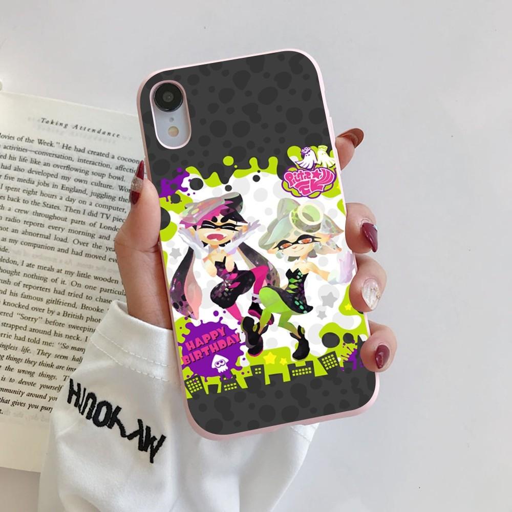 S-Splatoon Game Phone Case for iPhone 14 11 12 13 Mini Pro Xs Max 8 7 6 6S Plus X XR Solid Candy Color Case