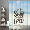 Летний океанский пляж пусть море освободит тебя текстовая шторка для душа, декоративная шторка для душа для ванной комнаты, водонепроницаемая шторка для душа w
