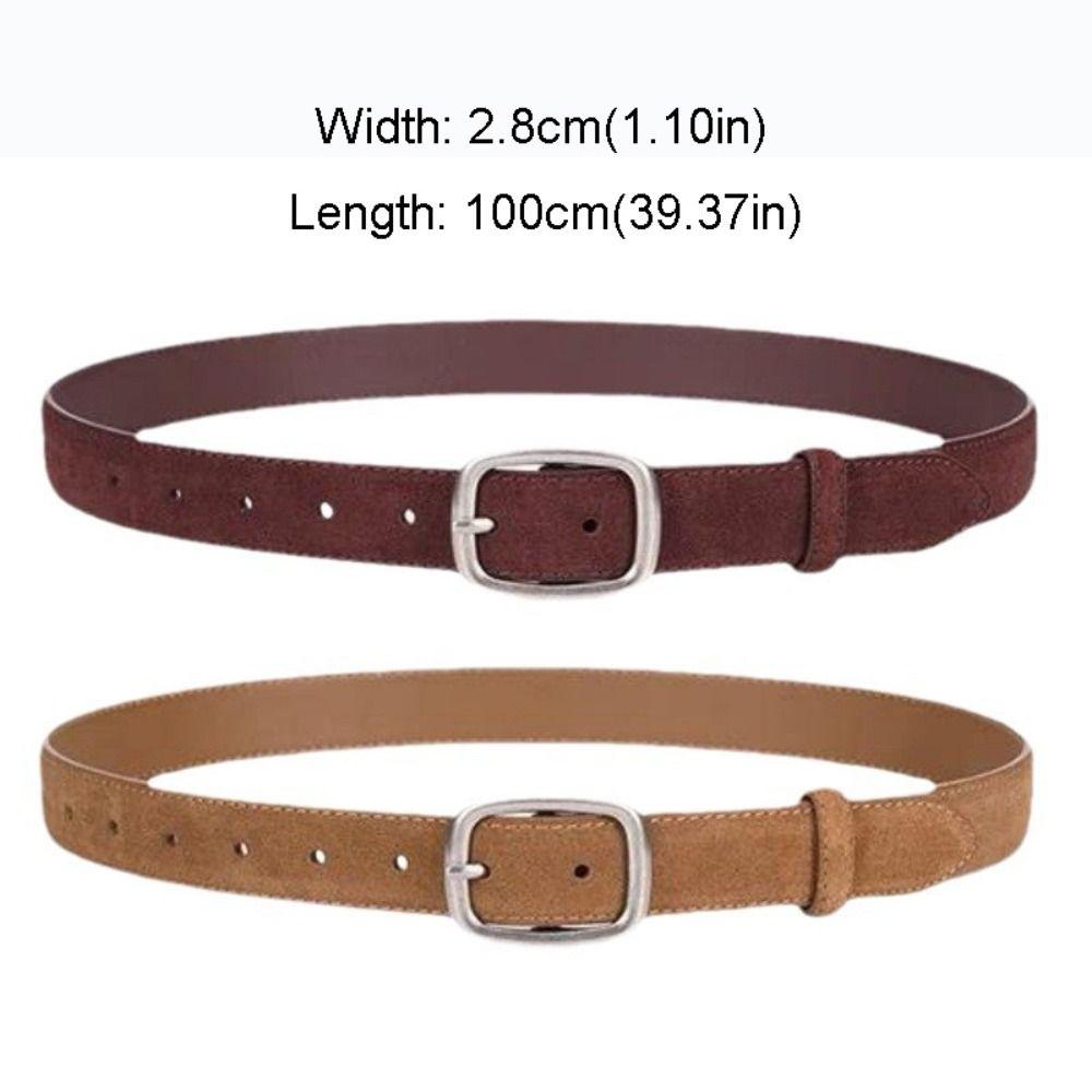 Повседневный ремень с пряжкой-гвоздиком, модный ремень для брюк и платьев, женский замшевый кожаный ремень, подарки