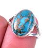 Natural Blue Copper Turquoise Gemstone 925 Solid Sterling Silver Ring S.7 O1S06