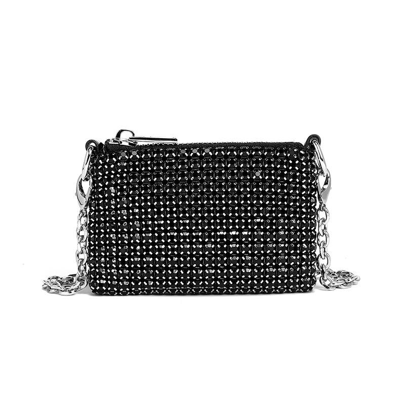 2025 Spring Fashion Rhinestone Chain Crossbody Lipstick Bag