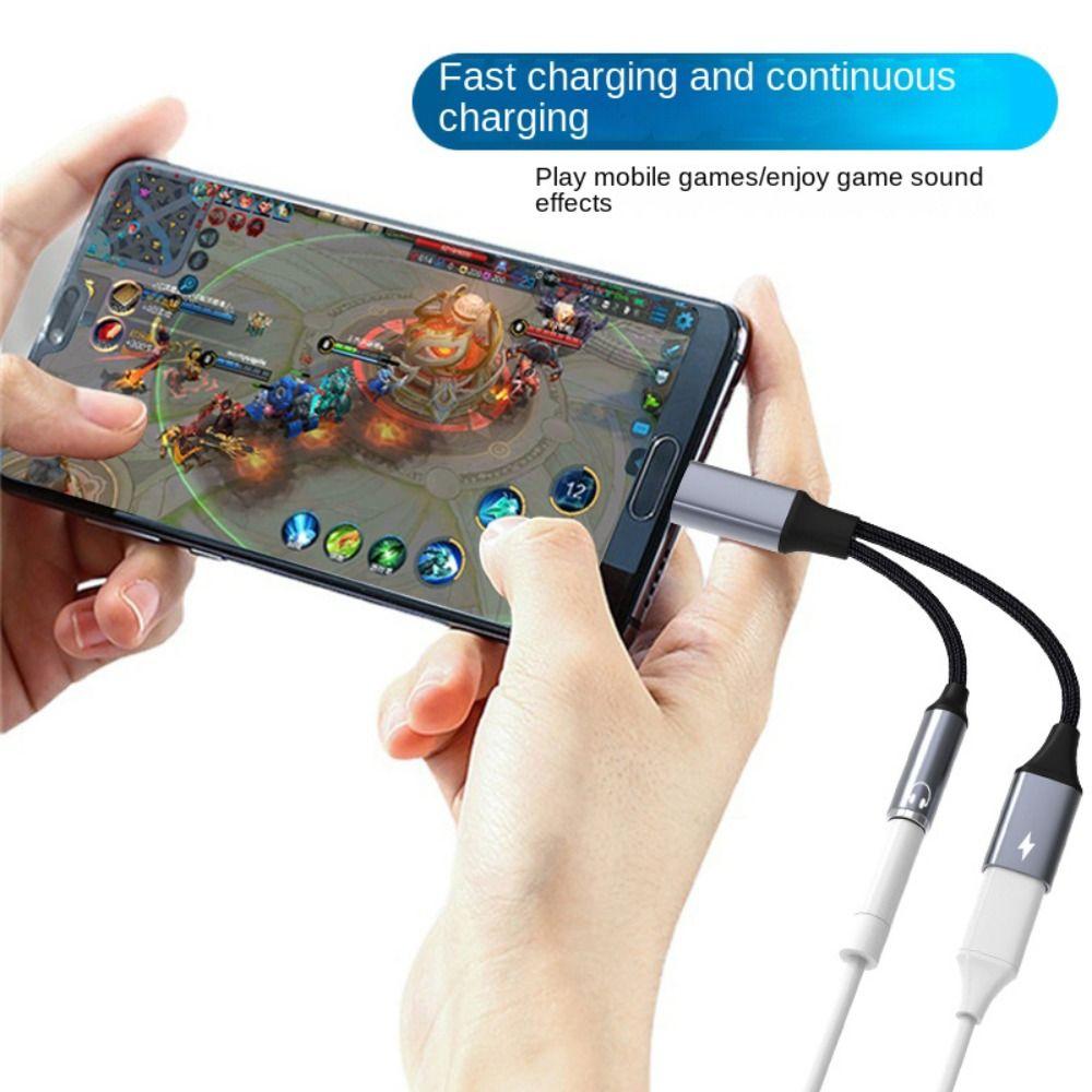Адаптер OTG 2-в-1 USB C - Aux аудиокабель 2-в-1 USB Type C аудиокабель для телефона/наушников