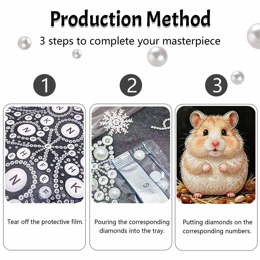 Pearl painting kit hamster painting art handmade diy home decoration painting