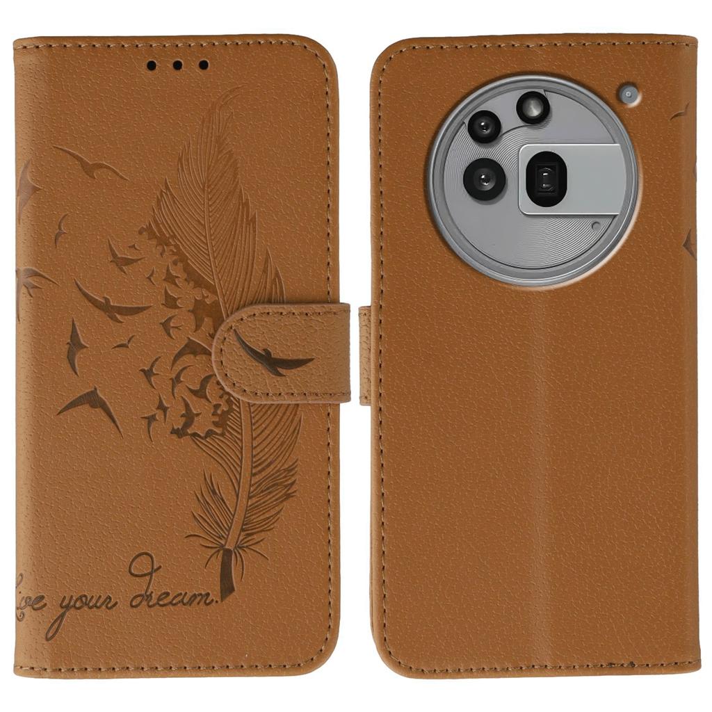 For Nothing Phone (3a) Pro Case Feather Imprint PU Leather Wallet Phone Cover