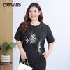 Plus Size Women's Summer Button New Loose Thin Round Neck Short Sleeved T Shirt