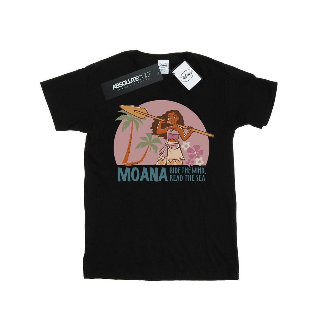 Disney Womens/Ladies Moana Read The Sea Cotton Boyfriend T-Shirt