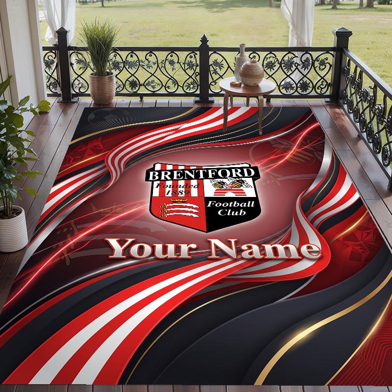 Custom Text Printed Rug Brentford Football Non Slip Floor Carpet For Home Room Decor