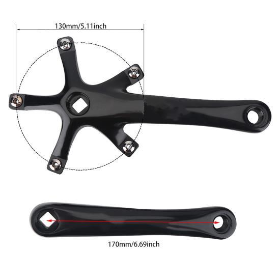 1 пара 170 мм для горного шоссейного велосипеда, запчасти для ремонта одинарного шатуна из сплава (черный)