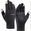 1 Pair Winter Fishing Gloves Women Men Universal Keep Warm Fishing Protection Anti-slip Gloves 2 Cut Fingers Outdoor Use Angling