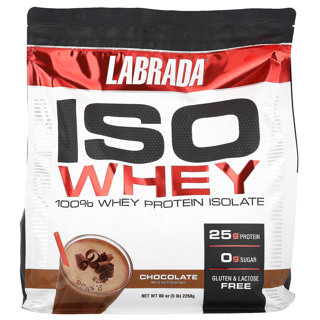 Labrada Nutrition ISO Whey, 100% Whey Protein Isolate, Chocolate, 5 Lb (2268 G)