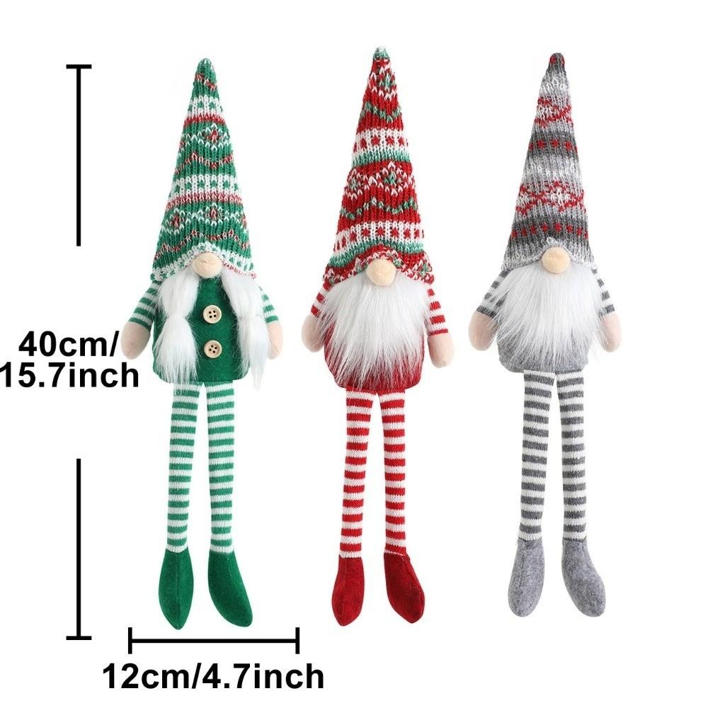 Faceless Style Knitted Gnome Doll 40cm Length Christmas Gnome Decor New Year Celebration